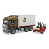 Bruder Scania фургон UPS с погрузчиком и паллетами