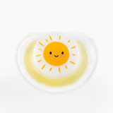Happy Baby Соска-пустышка латексная ортодонтическая с колпачком yellow / цвет желтый