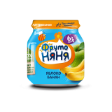 Фрутоняня пюре 100гр Яблоко/Банан натуральное