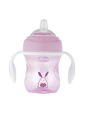 Chicco Чашка-поильник Transition Cup (силиконовый носик), 200 мл / цвет розовый