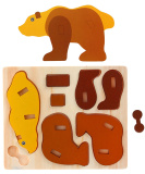 Конструктор 3Д на деревянном основании "Белый медведь"