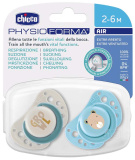 Chicco Пустышка PhysioForma Air силиконовая, 2-6 месяцев, 2 штуки / цвет light blue (голубой)