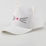 Кепка детская "Котик", с ушками, цвет белый  р-р 52-54 5-7 лет   10137895