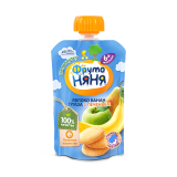 Фрутоняня Пюре из яблок, бананов и груш с печеньем, 90г