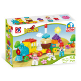 KIDS HOME TOYS Конструктор "Паровоз ко Дню Рождения" (58 деталей)