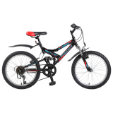 Велосипед подростковый MTB 20" Mustang Groove 1200 / 6 ск / черный+красный