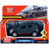 Машина металл chery tiggo 4 pro 12 см, двери, кап, баг,инер,темно-серый,кор. Технопарк 415037