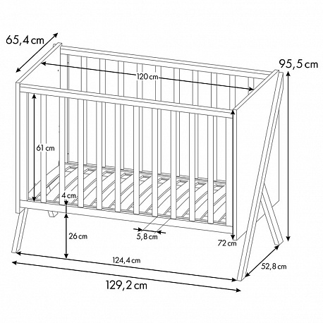 Polini kids Кровать Porto 1300 / цвет белый-дуб крафт