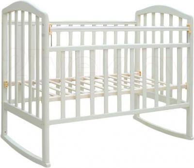 Детская кровать Антел Алита(2) колесо качалка / белая