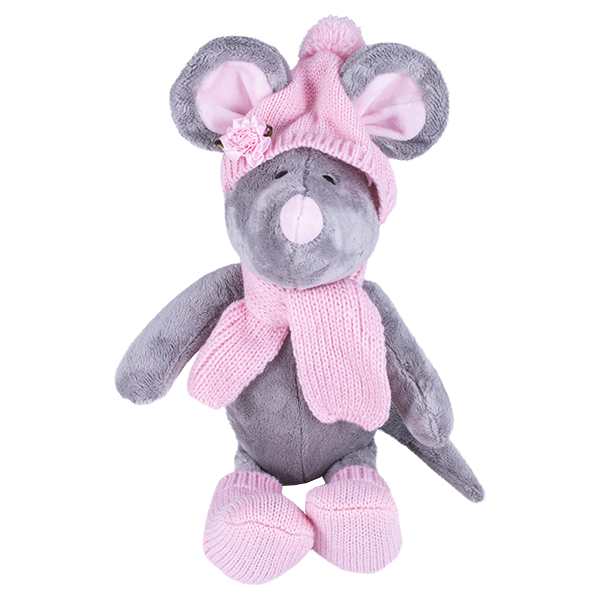 Softoy Игрушка Мышь в шапке, шарфе и носочках, 26 см S888/15