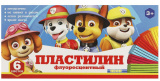 Мульти Арт Пластилин флуоресцентный "Щенячий патруль", 6 цветов