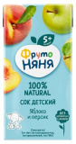 ФрутоНяня Сок яблочно-персиковый с мякотью, с 5 месяцев, 200 мл