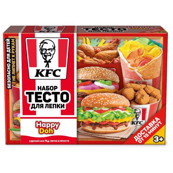 Набор для лепки ДОСТАВКА kfc 24 см HAPPY DOH в кор.8шт 414101