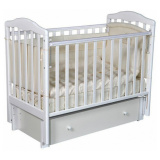 Антел Кровать детская Алита автостенка, маятник универсальный, качалка / цвет белый