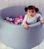 Сухой бассейн  эконом класса круглый светло-серый трикотаж 100*40 + 200 шаров в комплекте(ассорти)