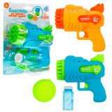 1toy Мы-шарики! игрушка для пускания мыльных пузырей на батарейках бластер 26 стволов, световые эффекты 60 мл, блистер