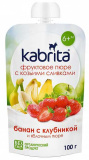 Kabrita Фруктовое пюре с козьими сливками «Банан с клубникой и яблочным пюре», с 6 месяцев, 100г