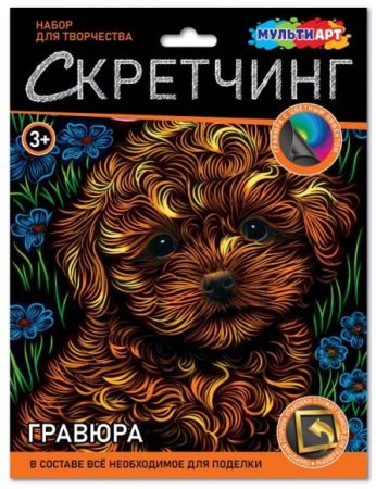 Скретчинг гравюра 18*24 см мальтипу МУЛЬТИ АРТ 382128 