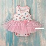 Little Star 3705 Боди-борцовка с юбочкой "Цветочек" (интерлок) / рост 86 см (1 год)
