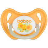 Baboo Соска-пустышка латексная круглая ночная Safari с защитным колпачком 0+