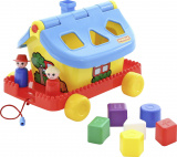 Игрушка-сортер Садовый домик на колёсиках (в сеточке)