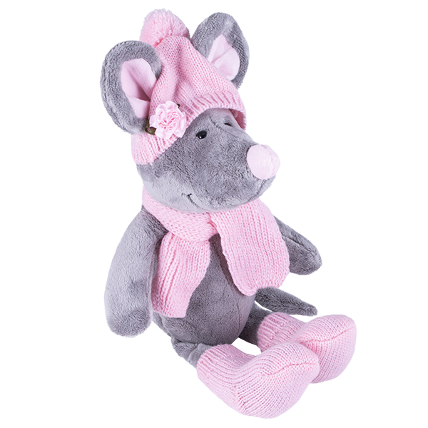 Softoy Игрушка Мышь в шапке, шарфе и носочках, 26 см S888/15