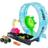 Hot Wheels Набор игровой Монстр-трак Автотрек Мертвая петля (светящийся в темноте)