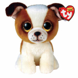 TY Мягкая игрушка Beanie Boo's Собачка Hugo / цвет коричневый, белый