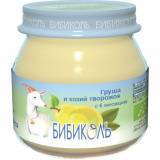 БИБИКОЛЬ фруктовое пюре груша и козий творожок (с 6 месяцев) 80г