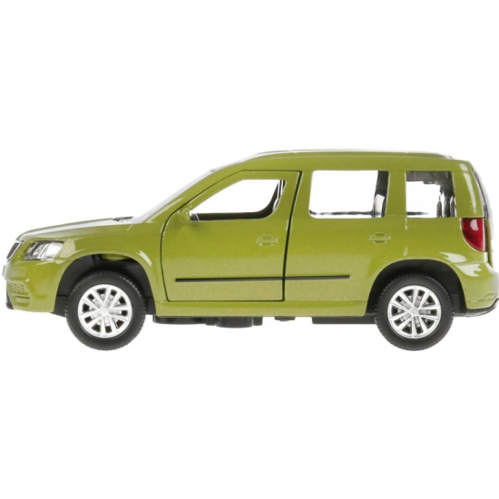Технопарк Металлическая модель Skoda Yeti, 12 см, открывающиеся  двери, багаж, инерция / зеленый