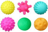 Крошка Я Набор тактильных мячиков с пищалкой, 6 штук