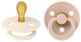 Bibs Набор пустышек латексных Colour Symmetrical, 0+ месяцев Ivory, Blush