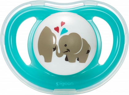 Pigeon Пустышка Baby Minilight Эскимо/слоники, размер М, с 6 месяцев, 2 штуки