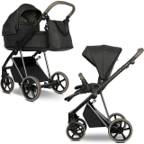 ROAN Коляска 2 в1 Sol Luxury короб + прогулка Pixel/Dark/Nickel/руч.Cappuccino/к.Cappuccino(2 места)
