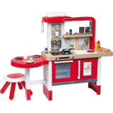 Smoby растущая детская кухня с водой, свч и табурет tefal evolutive 43 аксессуара