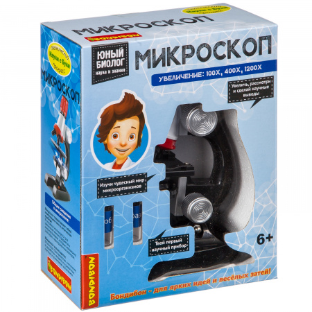 Bondibon Французские опыты Науки с Буки, Микроскоп (100X,400X,1200X)