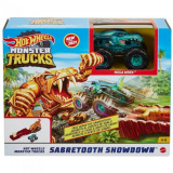 Hot Wheels Набор игровой "Монстр-трак с главным героем Поединок с Саблезубым тигром"