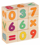 Кубики деревянные "Цифры", набор 9 штук