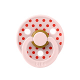 Пустышка латекс.BIBS Studio Colour Anatomical - Polka - Blossom/Candy Apple, 0+ мес.