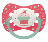 Canpol Пустышка симметричная силиконовая "Cupcake" / от 0 до 6 месяцев / розовая