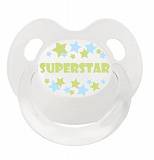 Пустышка силиконовая Dental BasicCare SuperStar 0-6 мес. белый