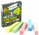 Мел цветной, 6 цветов