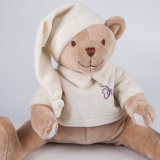 Drema BabyDou Игрушка для сна Мишка в шарфе с белым и розовым шумом / цвет бежевый