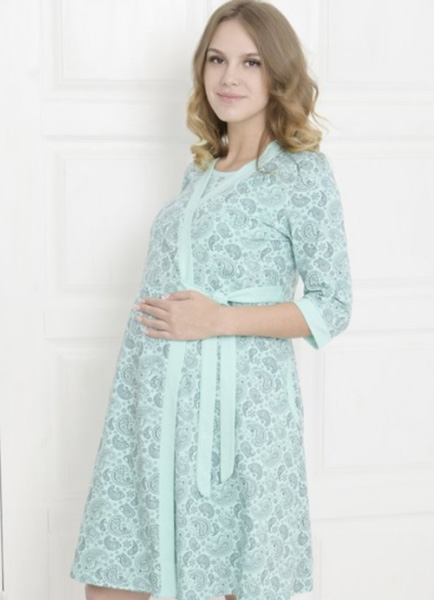 Hunny mammy Комплект для беременных и кормящих 1-НМК 13220, размер 170,176- 84-90 / цвет бирюзовый-серый