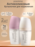 Paomma набор пласт.бутыл.2 шт,240 мл, SM/M,/цвет Zephir / Buttercream