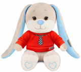 Maxitoys Мягкая игрушка Jack&Lin, Зайчик Жак в красном свитшоте с галстуком, 20 см