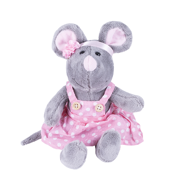 Softoy Игрушка Мышь в сарафане в горошек, 26 см S872/15