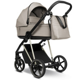 ROAN Коляска 2 в1 Sol короб + прогулка Hazel/Champagne/руч.Black/к.Black(2 места)