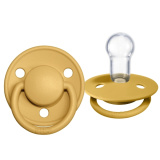 BIBS Соска-пустышка De Lux Silicone, 0-6 месяцев / цвет Honey Bee