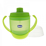 Детская пластиковая чашка-поильник зеленая Chicco 12м+